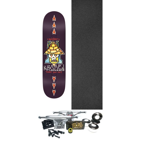 Krooked Skateboards Andrew Wilson Turn Out Plum Skateboard Deck - 8.38" x 32.25" - Complete Skateboard Bundle